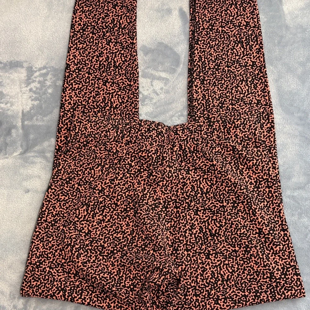 Nike Women's Orange and Black Patterned Full Length Leggings